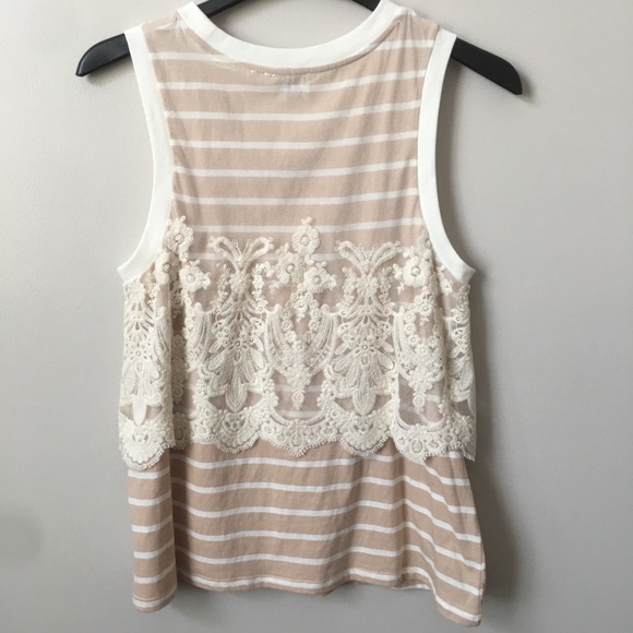 Anthropologie Postmark Nautique Striped Lace Tank - Picture 5 of 8